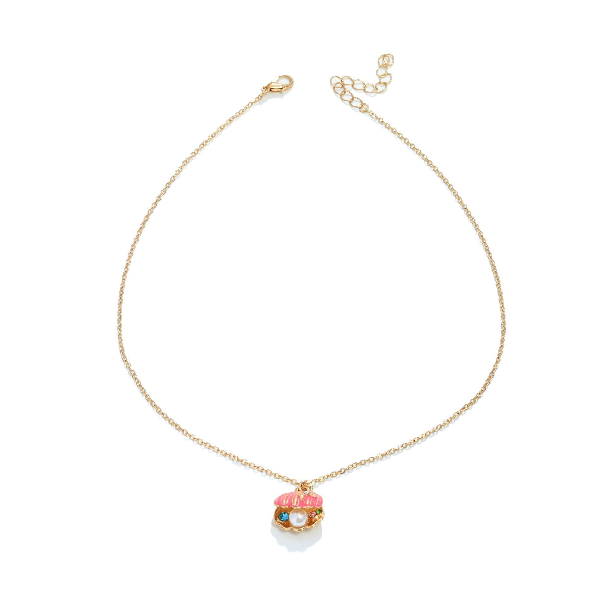 Wholesale  Summer Beach Inlaid Pearl Scallop Shell Pendant  Necklace