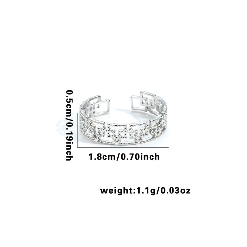 Wholesale Geometric Asymmetrical Heart Titanium Steel Ring Chic Boutique Resale