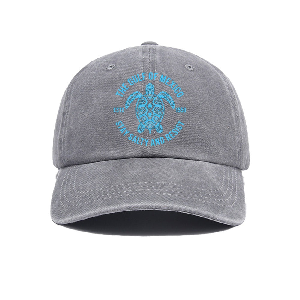Wholesale Denim Peaked Cap Round Top Embroidered Cotton Baseball Cap