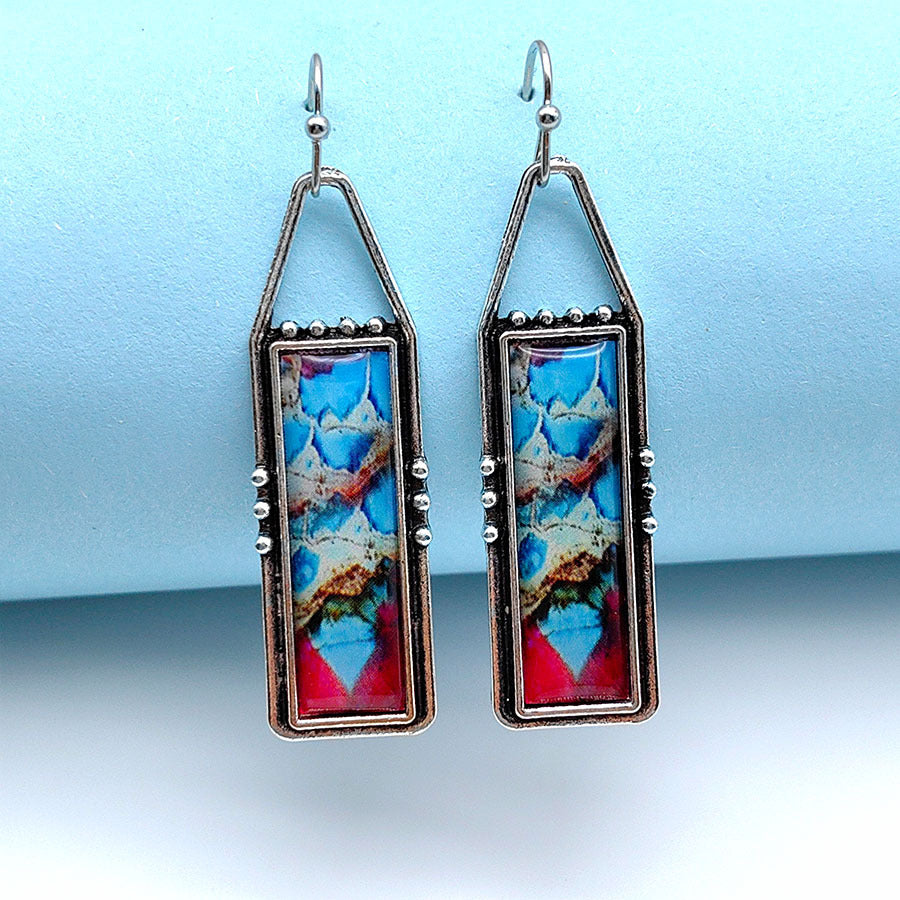 Wholesale Bohemian Vintage Turquoise Pattern Earrings ACC-ES-Xizhao015