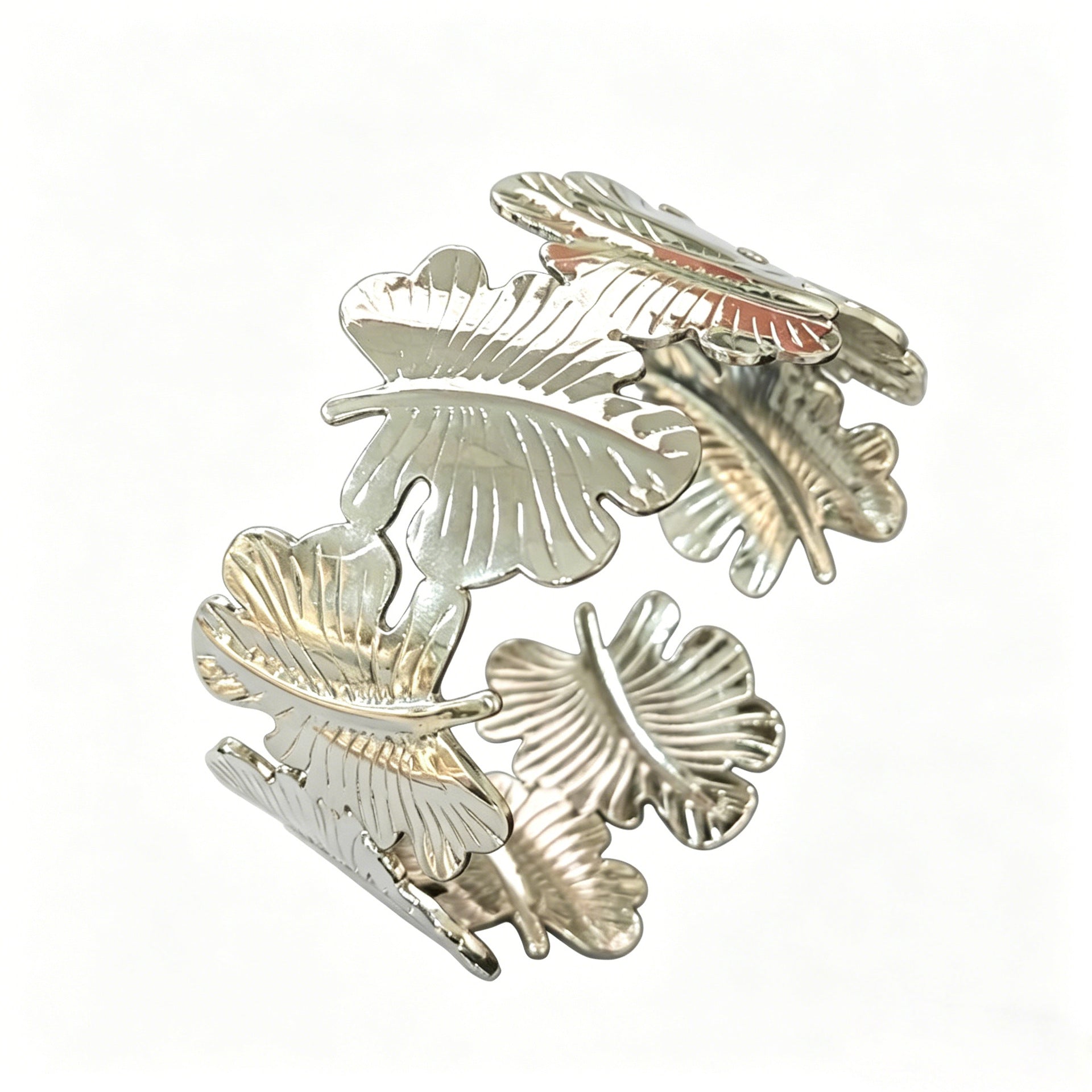 Wholesale Light Luxury Stainless Steel Open Cuff Bracelet with Cutout Design