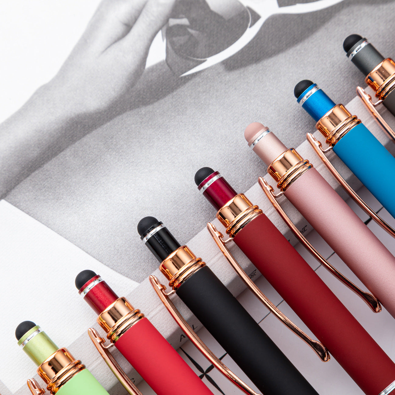 Wholesale writing stationery multi-color metal ballpoint pens