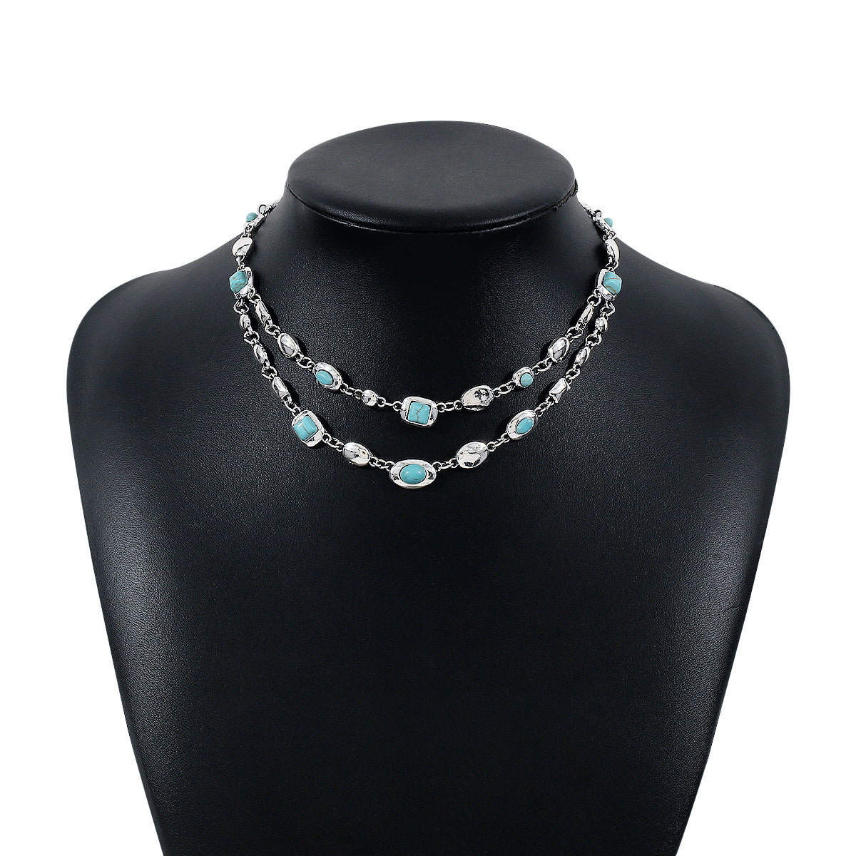 Wholesale  diamond necklace fashion retro multi-layer clavicle chain necklaces