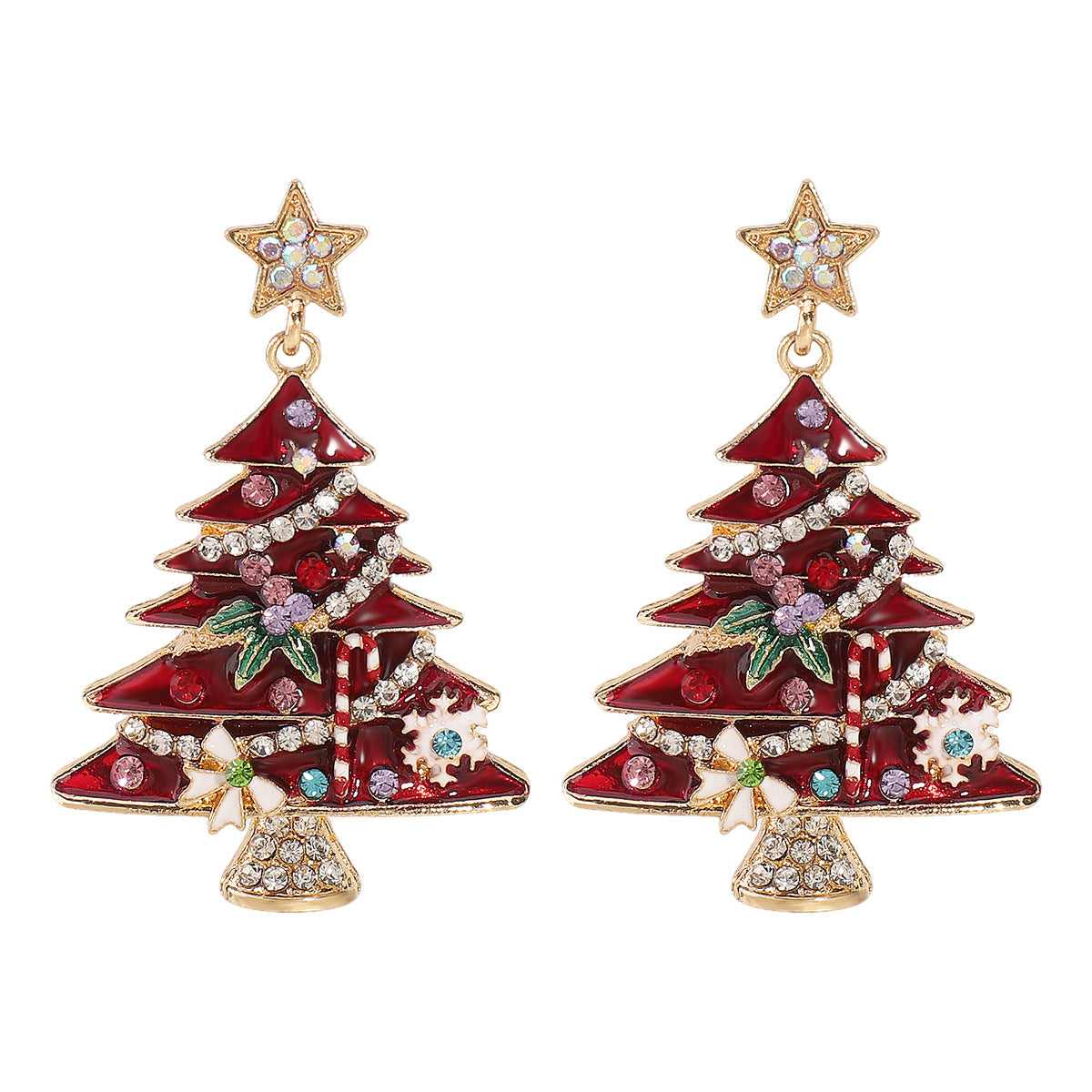 Wholesale Creative Oil Drop Retro Christmas Series Earrings