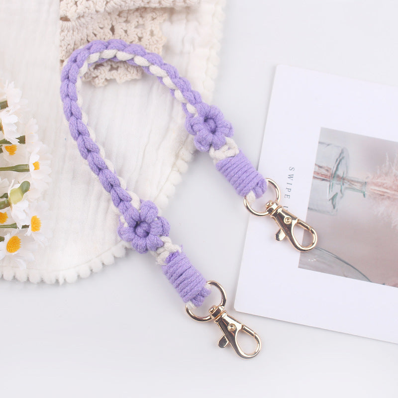 Wholesale creative handmade woven flower daisy pattern cup set cup rope cup accessories