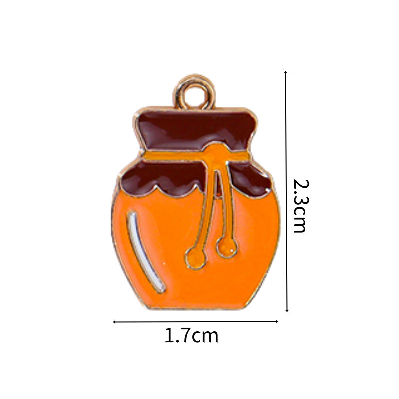 Wholesale 10pcs/pack  Alloy Oil Dripping Cartoon Bee Animal DIY Earrings Keychain Pendant Jewelry Accessories Bag Pendant
