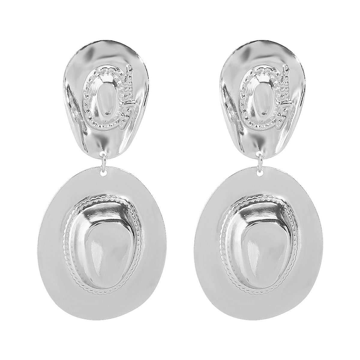 Wholesale Exaggerated Metallic Geometric Earrings