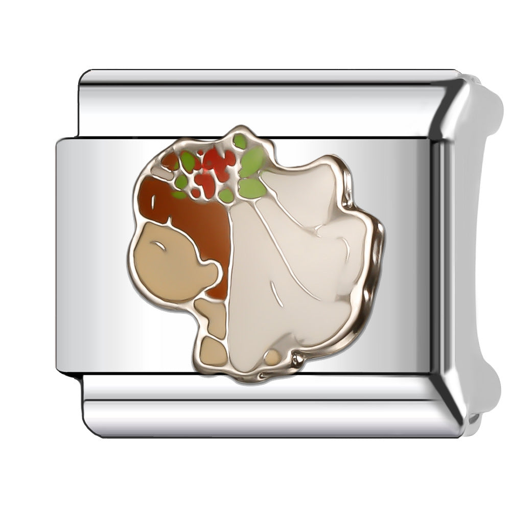 Wholesale Italian Charm Bracelet 9mm DIY Splicing Stainless Steel Creative Pattern Composable Bracelet