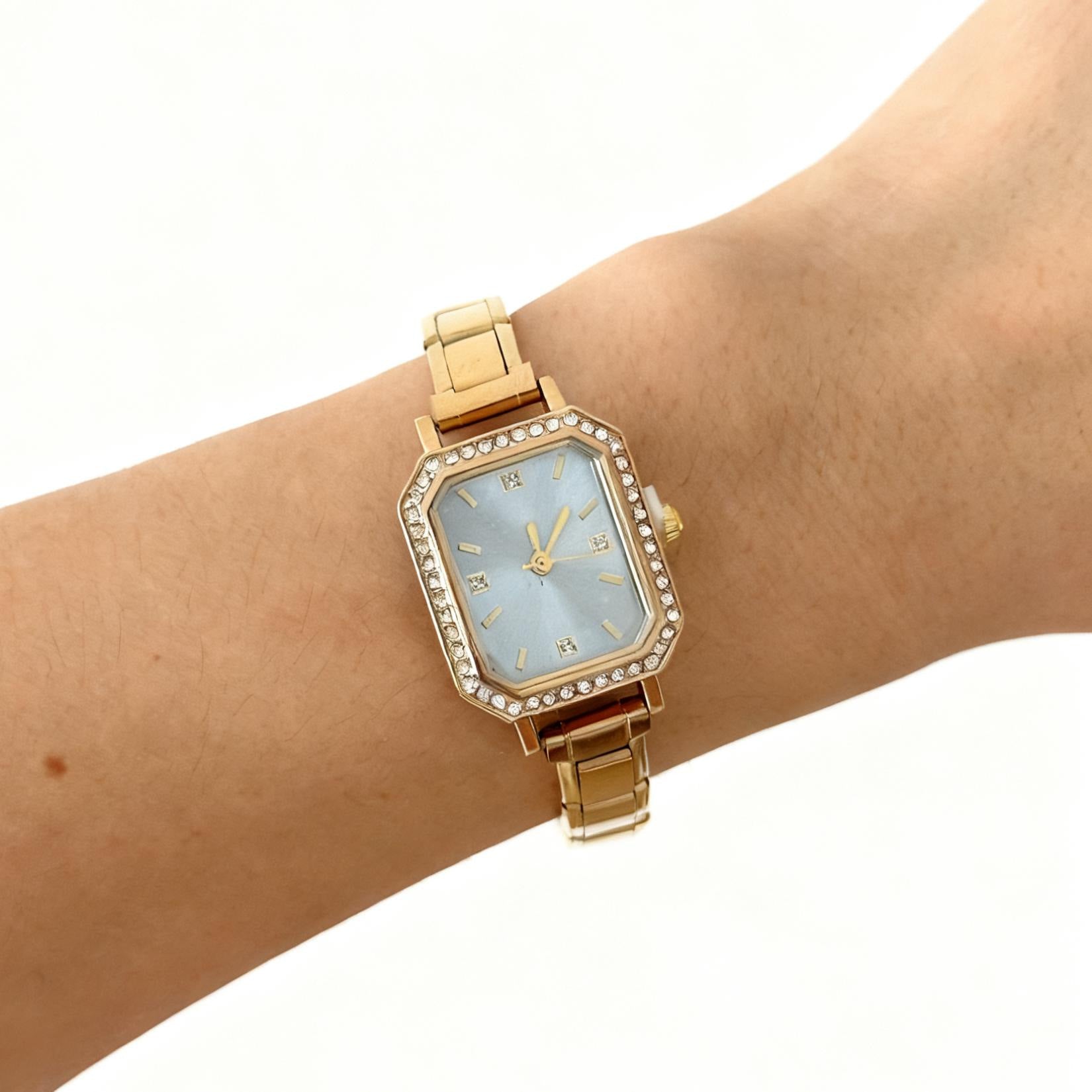 Wholesale square shape diamond-encrusted  DIY watch
