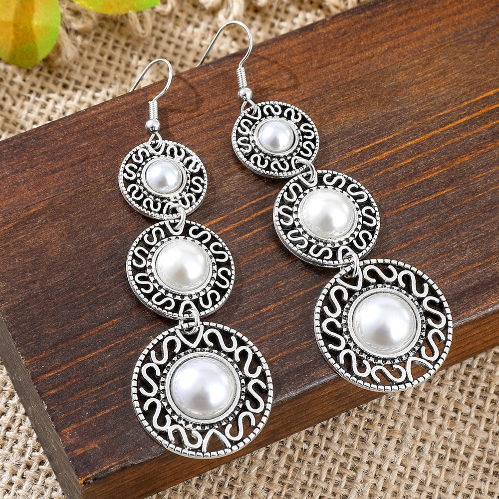 Wholesale Alloy Ethnic Bohemian Earrings Vintage Distressed Style Jewelry for Everyday Wear