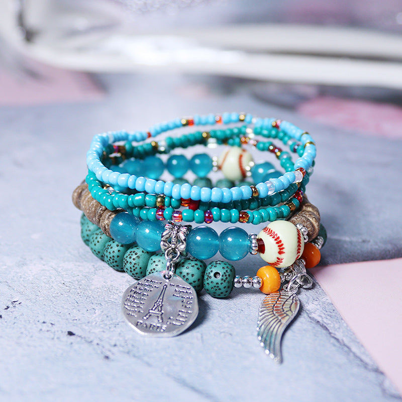 Wholesale Bohemian Multi-layer Rice Bead Bracelet ACC-BT-NaiHong003