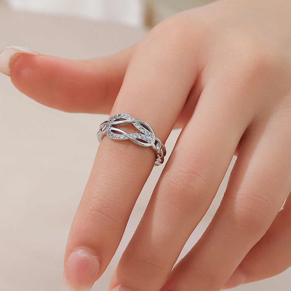 Wholesale Gold Plated Brass Zircon Adjustable Cross Horseshoe Ring Women S Chic Fashion Jewelry Accessory Boutique Resale Gift