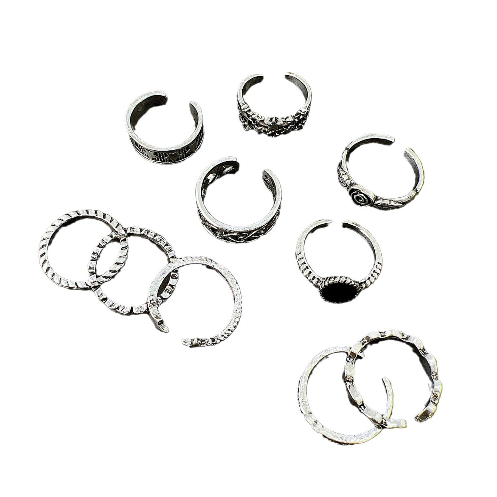 Wholesale Vintage Heart Rose Star Ring 5-Piece Set