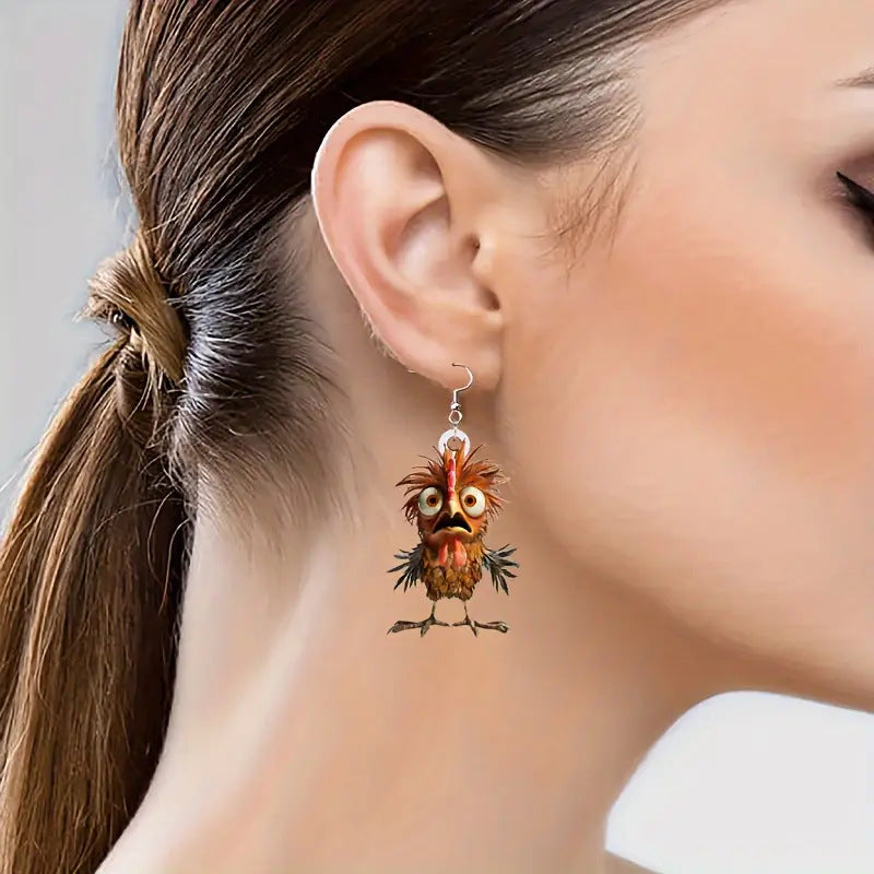 Wholesale  Funny Chick 2D Acrylic Earrings