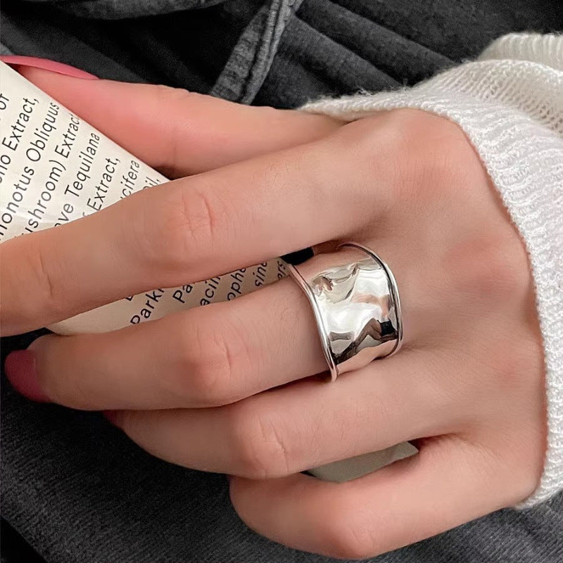 Wholesale Irregular wide ring  high-grade uneven open ring