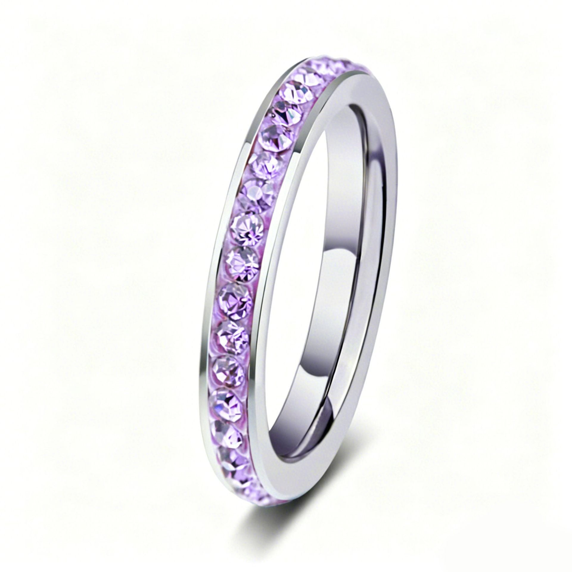 Wholesale Stainless Steel Colorful Inlay Rings Ins Style Couple Fashion Accessory