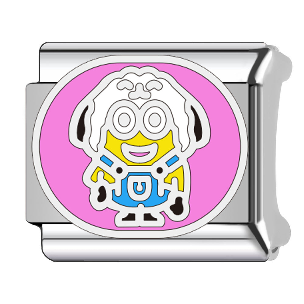 Wholesale Italian Charm Bracelet 9mm DIY  cartoon zodiac Minions elastic Creative Stainless Steel Composable Bracelet
