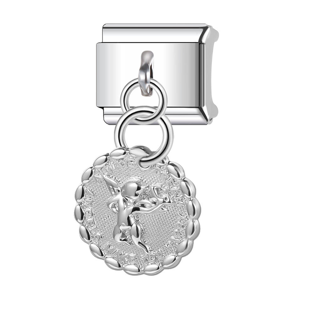 Wholesale Italian Charm Bracelet 9mm DIY 9mm Single-Section  Creative Stainless Steel Composable Bracelet