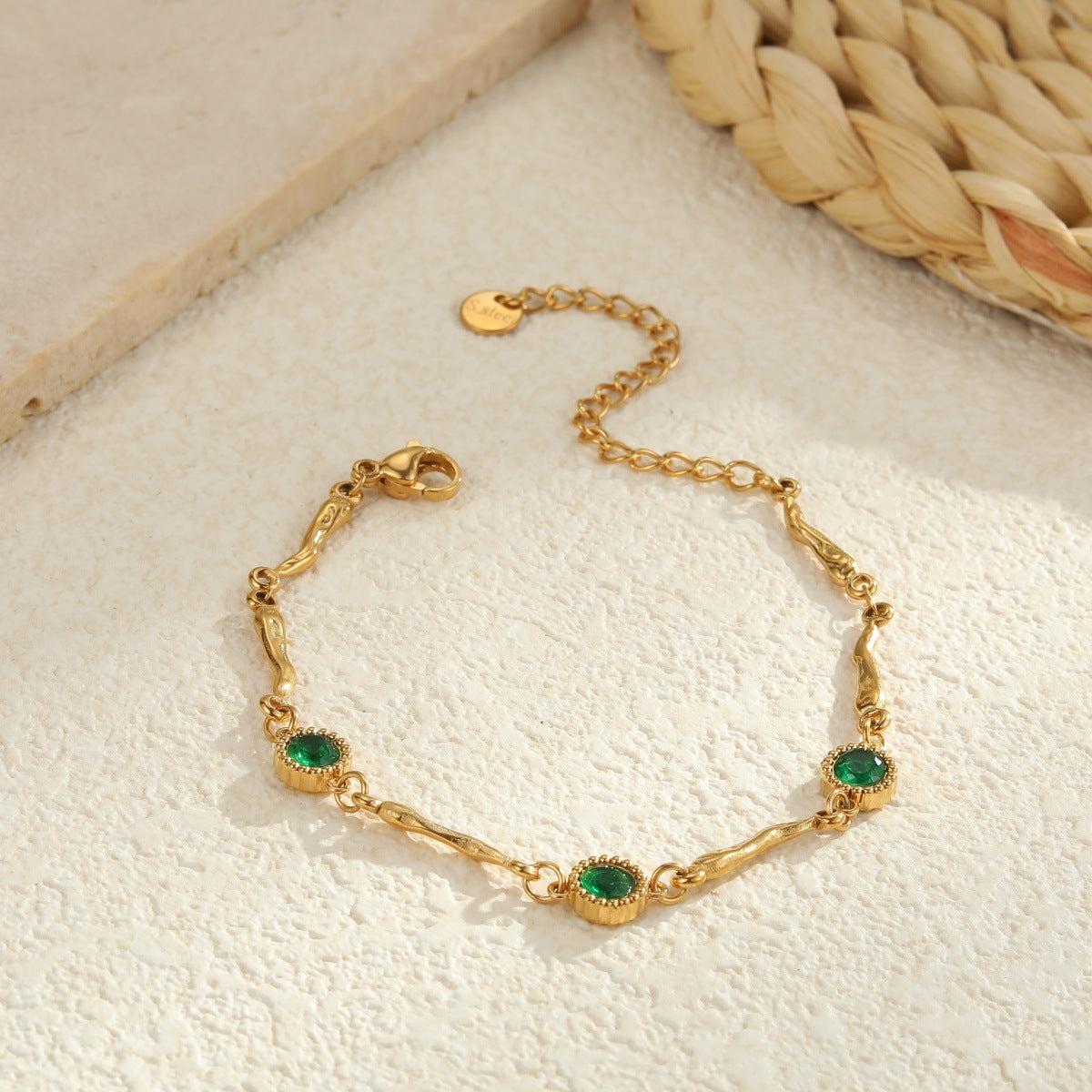 Wholesale Stainless steel colored zircon bracelet