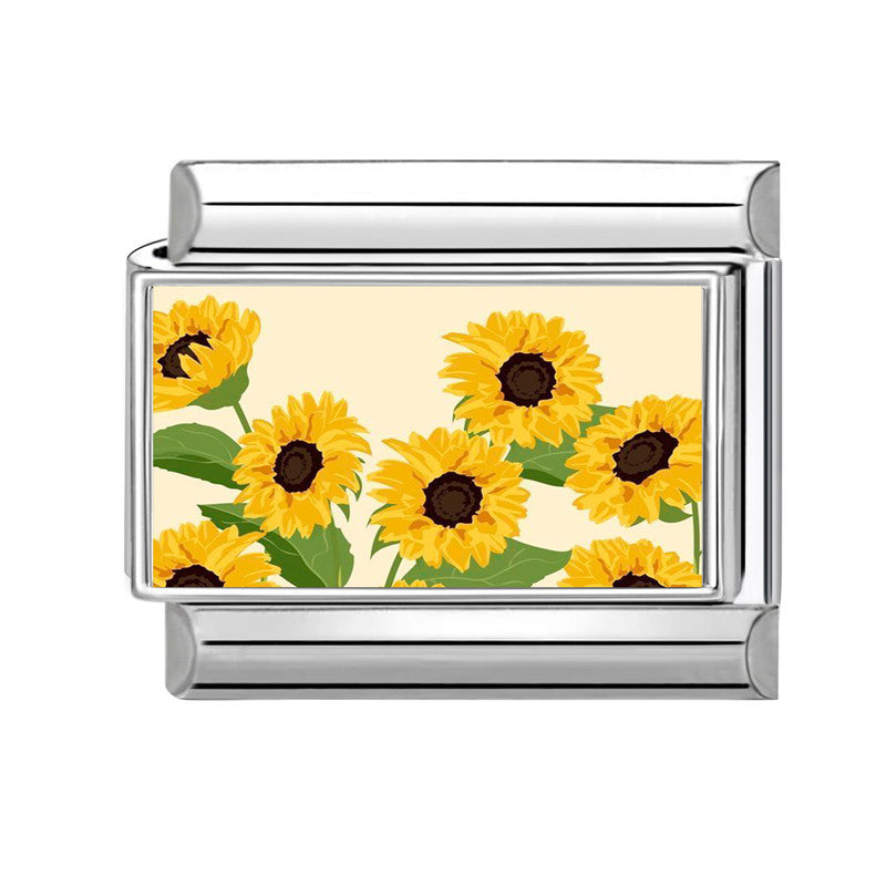 Wholesale Italian Charm Bracelet 9mm DIY Splicing Flower Stainless Steel Composable Bracelet