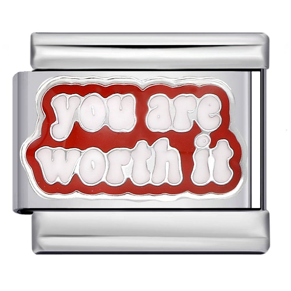 Wholesale  Italian Charm Bracelet 9mm DIY dripping Creative Stainless Steel Composable Bracelet