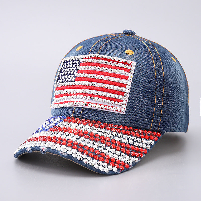 Wholesale  Flag Baseball Cap Five-pointed Star Point Drill USA Independence Day Cap
