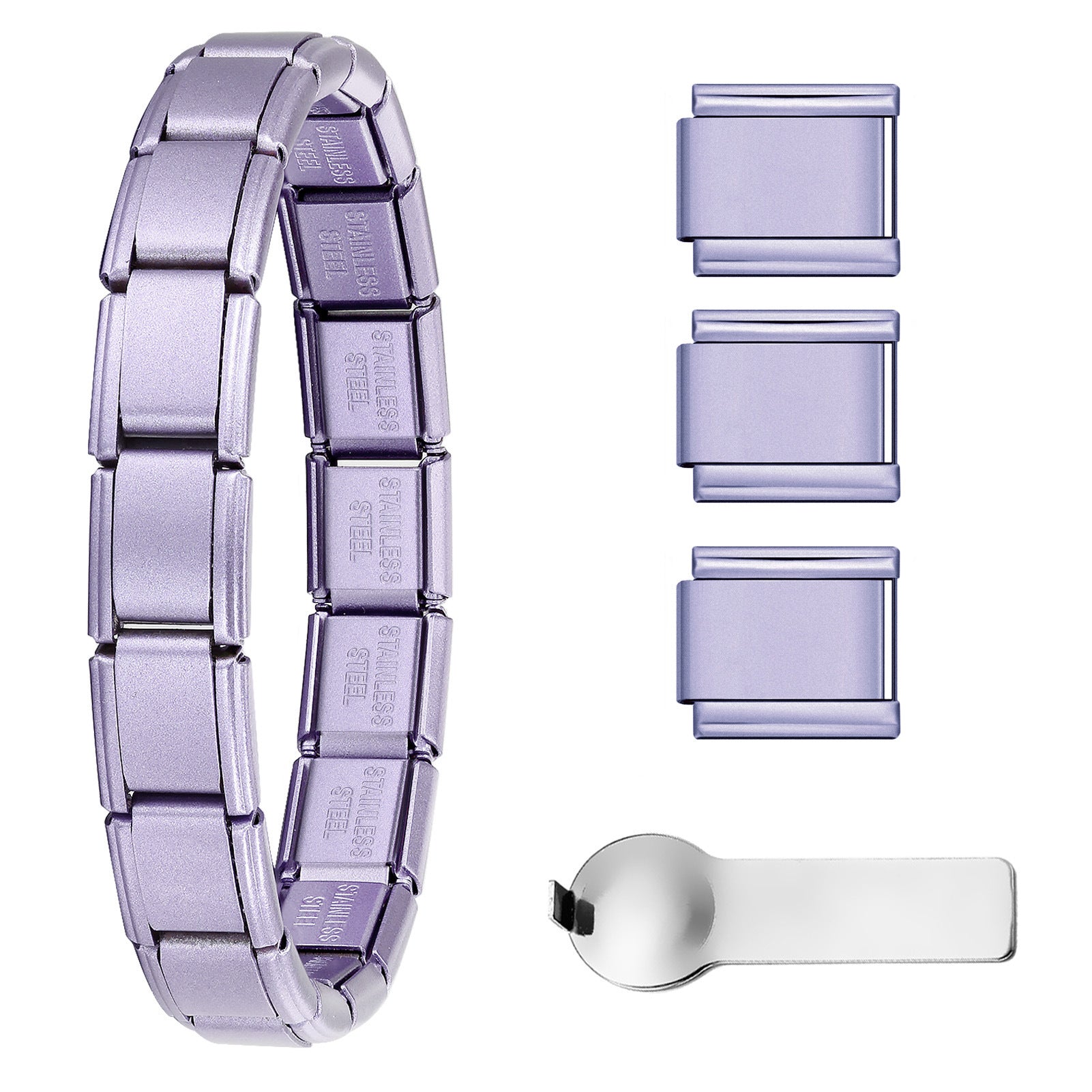 Nuovo set di braccialetti modulari italiani multicolori all'ingrosso, braccialetto di giunzione fai-da-te in acciaio al titanio, affascinante confezione regalo di gioielli modulari