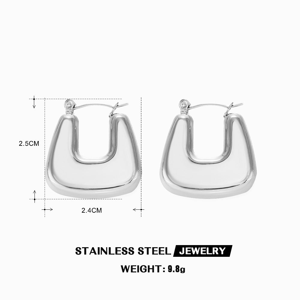 Wholesale Geometric Light Luxury Earrings Retro Stainless Steel Earrings ACC-ES-JiaLi003