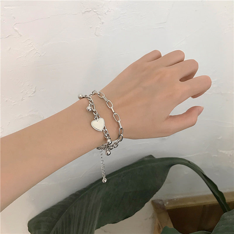 Wholesale Titanium Steel Bracelets Bohemian Style Love Heart Multi-layer Layered Bracelet Set ACC-BT-Yibao003