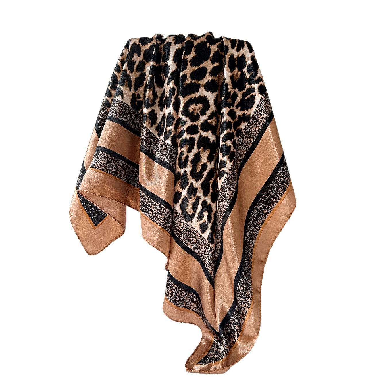 Wholesale Satin Square f Leopard Print Retro Women S Summer Fashion Accessory