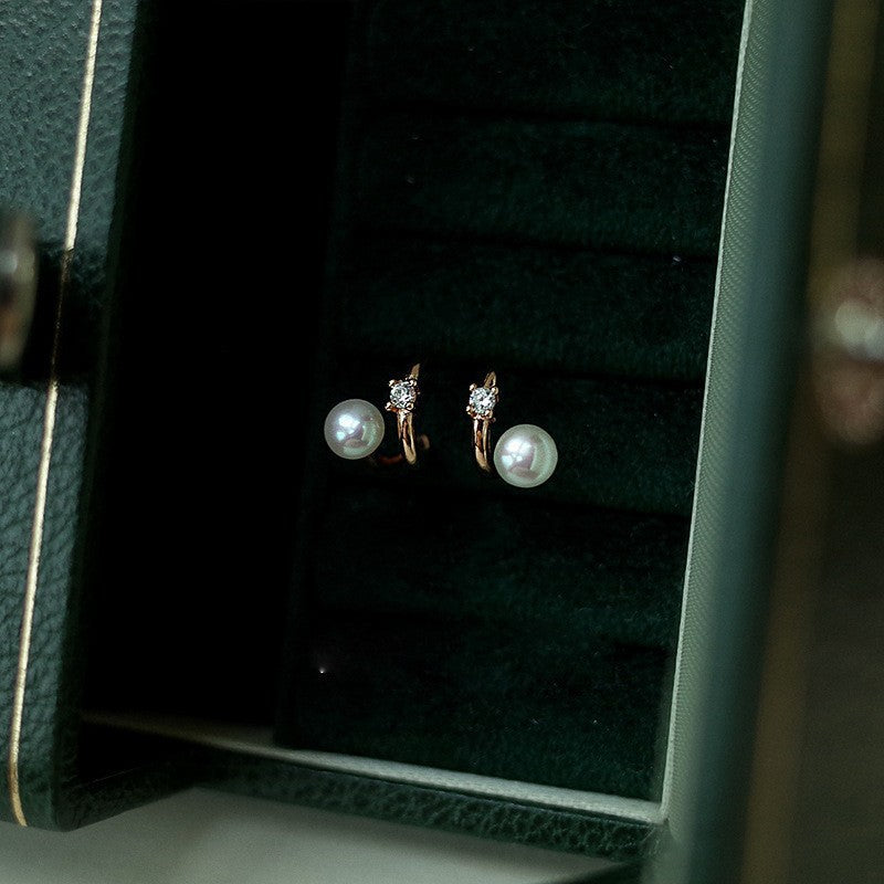Wholesale Geometric Pearl Earrings Platinum Plated Boutique Resale Jewelry Accessory