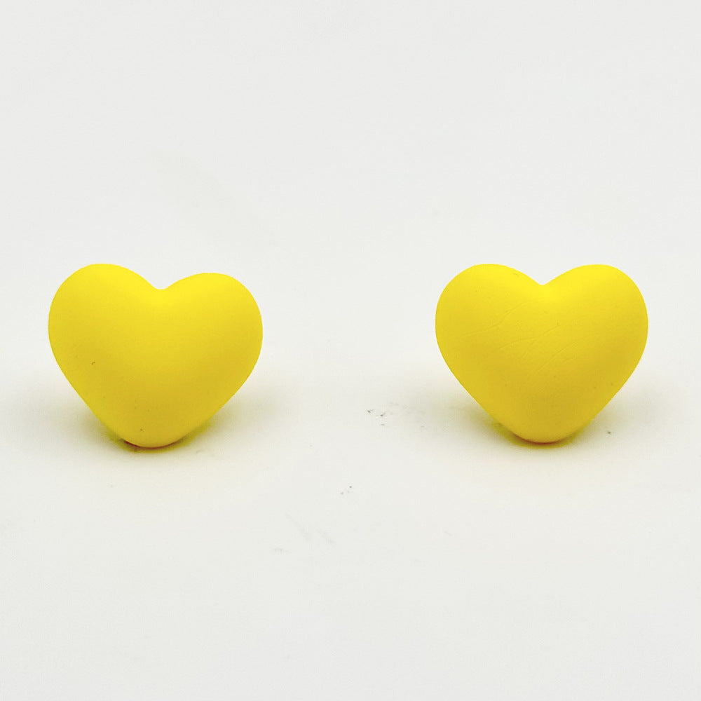 Wholesale  Simple Color Heart Acrylic Earrings