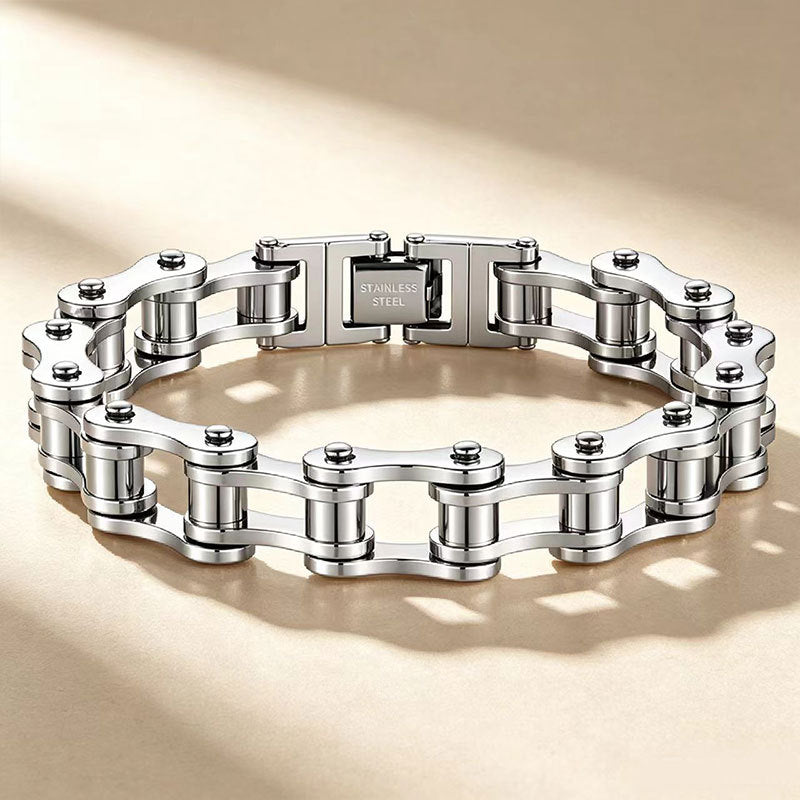 Wholesale Punk Rock Stainless Steel Bracelet for Men,  Motorcycle Chain Design,  Fashion Accessory,  Casual Everyday Wear