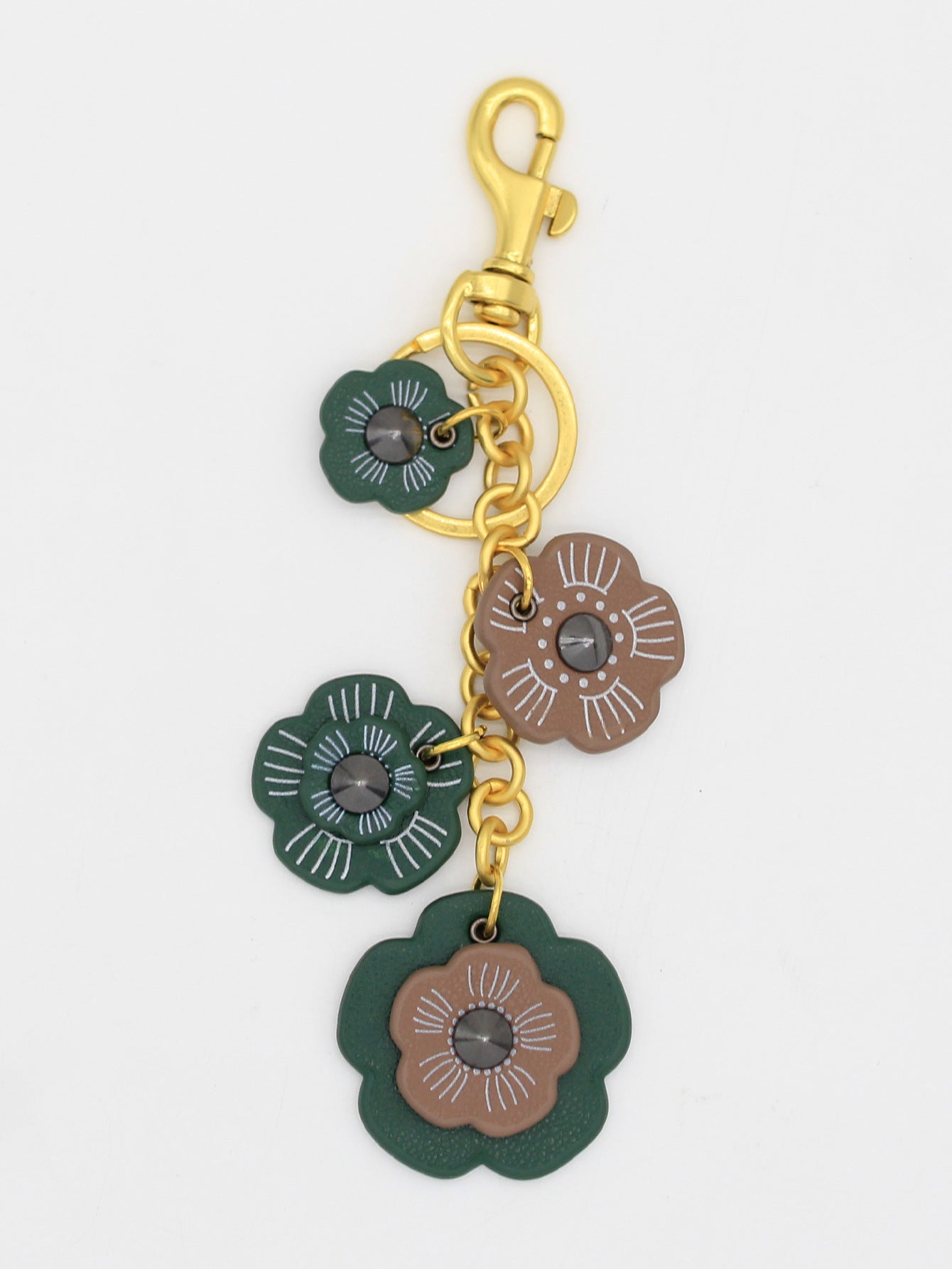Wholesale Retro PU Flower Keychain Bag Charm Fashion Camellia Phone Lanyard Resale Accessory