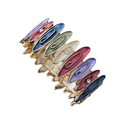 Wholesale  irregular color dripping flower stitching elastic alloy bracelet