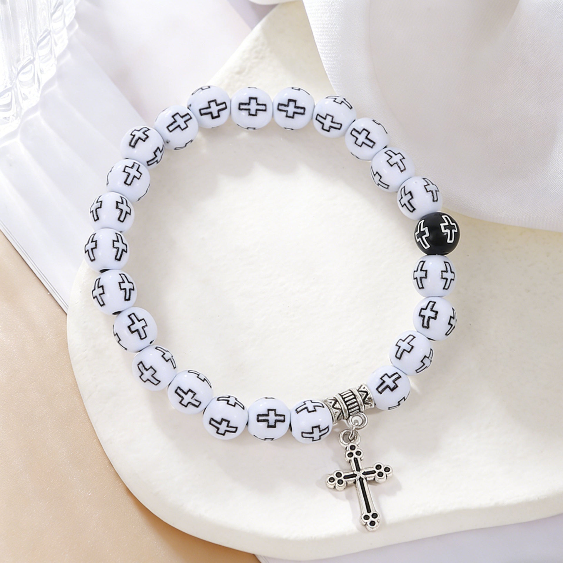 Wholesale Plastic Resin Cross Bead Bracelet,  Fashion Accessory for Couples,  Gift