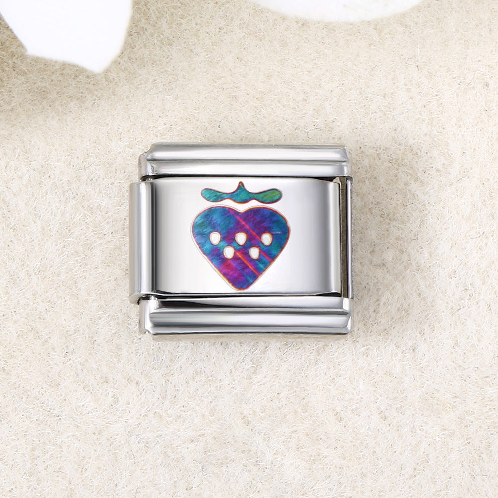 Wholesale  Italian Charm Bracelet 9mm DIY UV laser Creative Stainless Steel Composable Bracelet