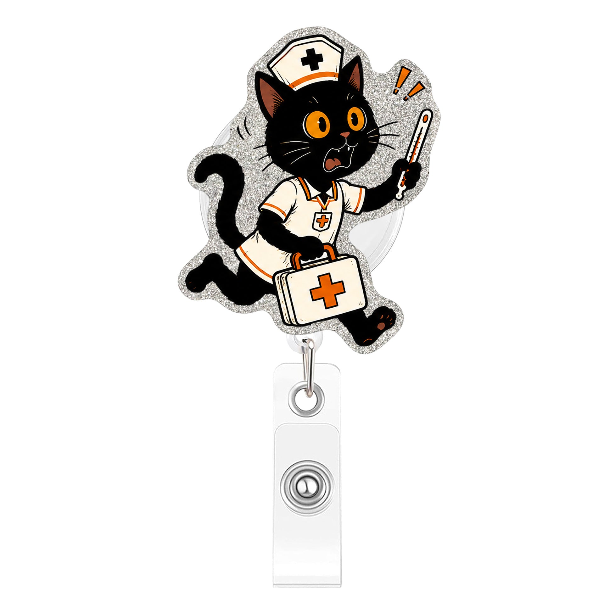 Wholesale Hurry Doctor Series Name Badges with Retractable Buckles,   Medical Staff Easy-Pull Buckles,  Acrylic Glitter Badges and Pendants