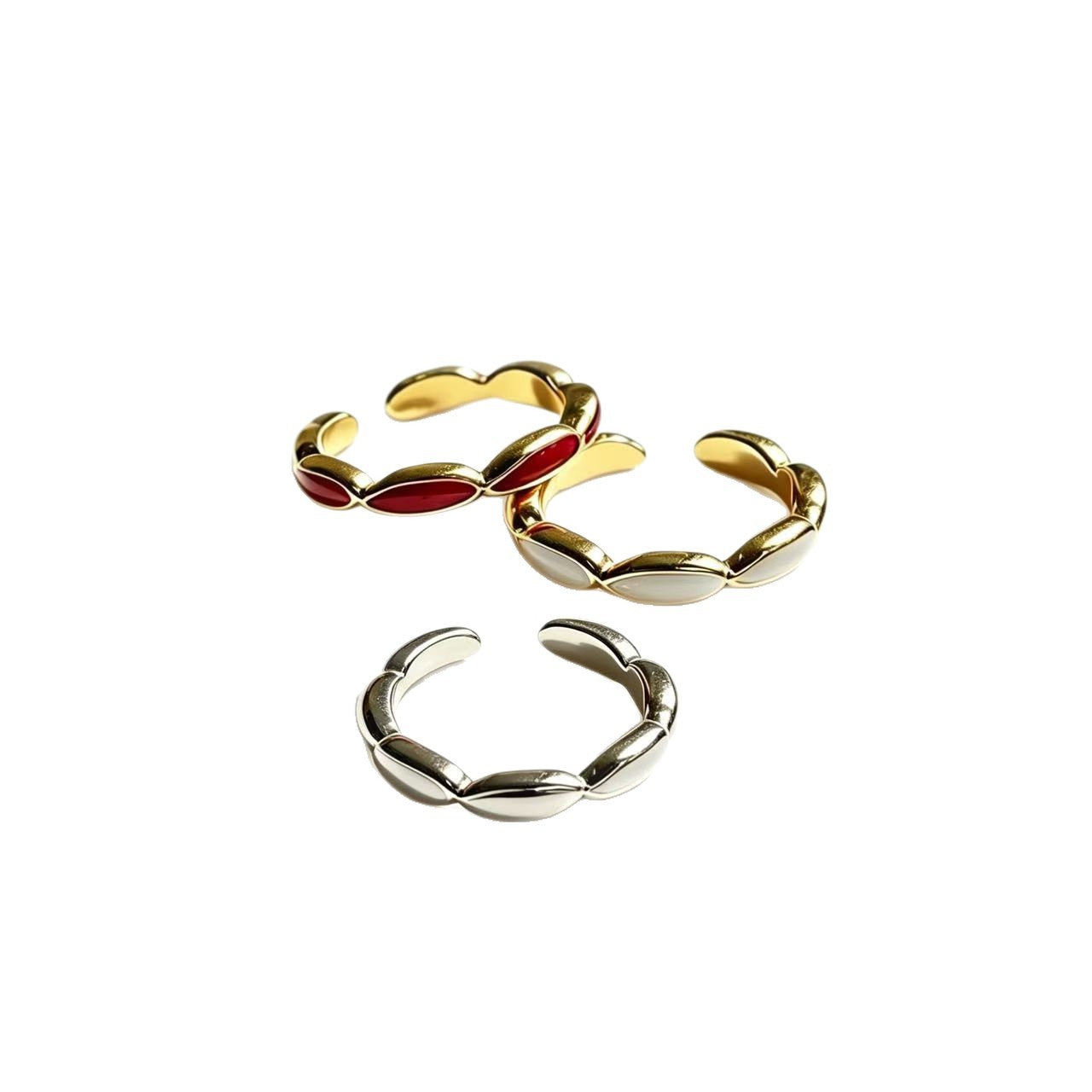 Wholesale Niche High-End Alloy Ring with a Unique Style,  Open Design,  Seven-Bead Ring,  Trendy Ring,  Tiktok Hot Item,  Enamel