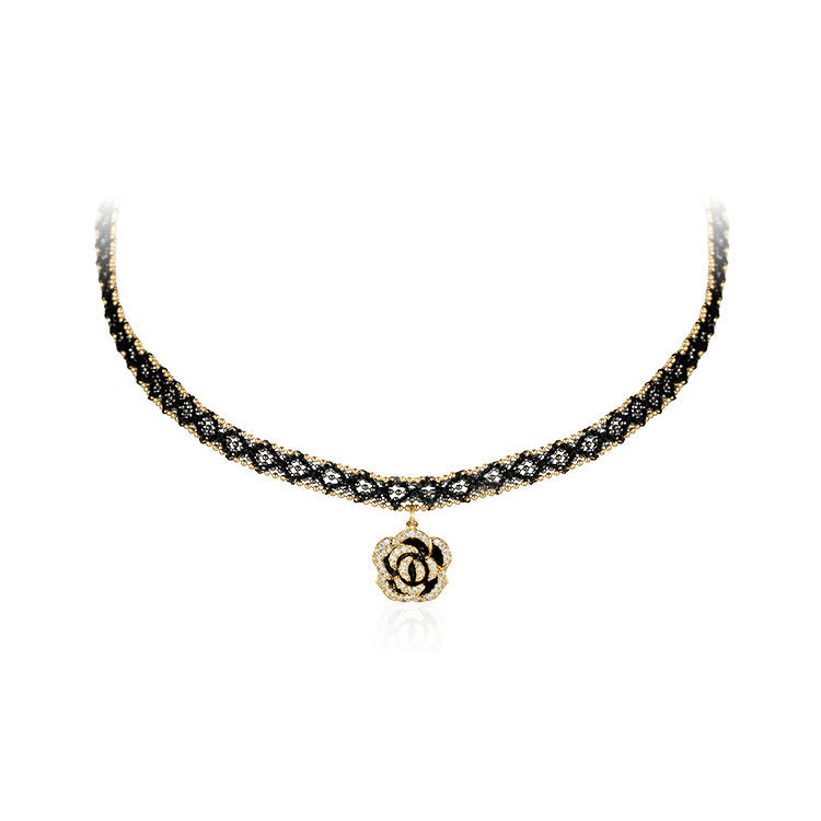 Wholesale Rose Necklace  Light Luxury Jewelry Clavicle Chain Necklace