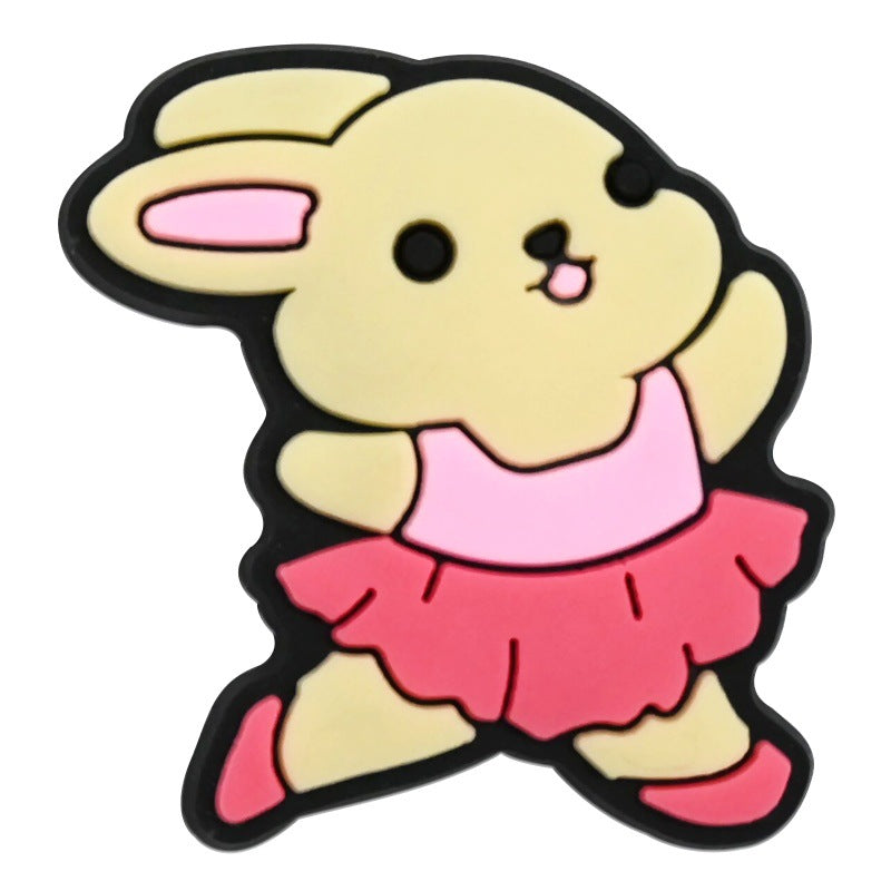 Wholesale  Random 100pcs Ballet Series PVC Soft Rubber Shoe Buckle Decoration