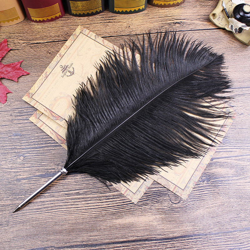 Wholesale  10pcs stationery feather pen ostrich pen ballpoint pen