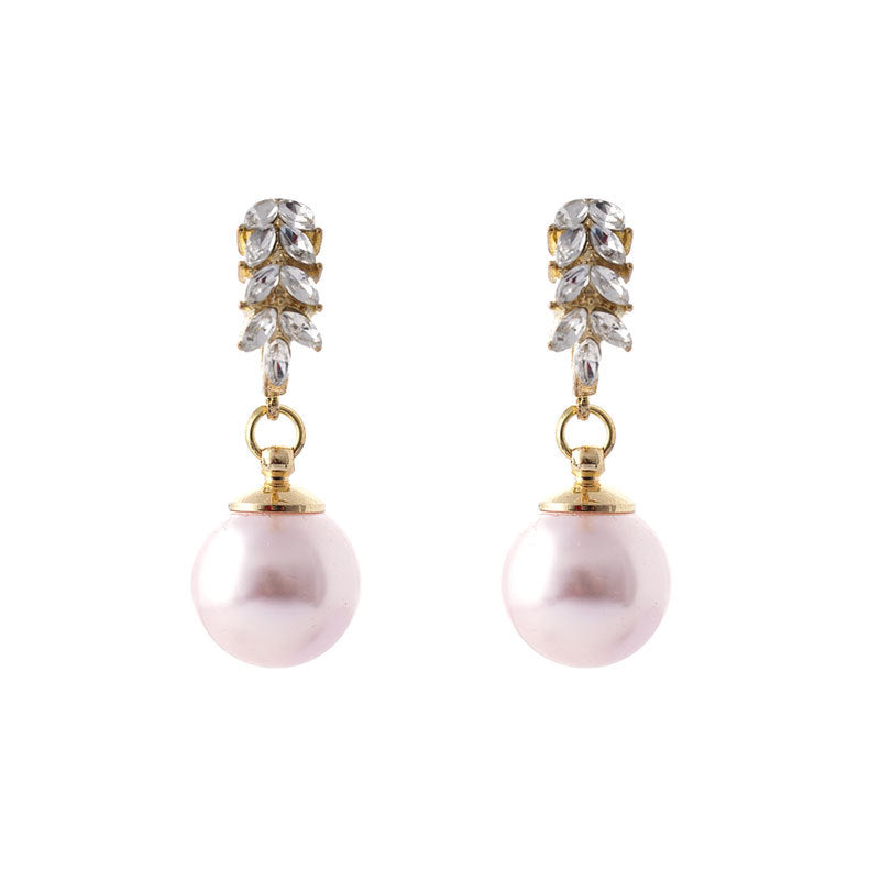 Wholesale Light Luxury Champagne Pink Bead Earrings ACC-ES-XiaoCheng011