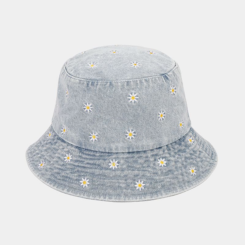 Wholesale  Small Flower Embroidered Fisherman Hat  Bucket Hat