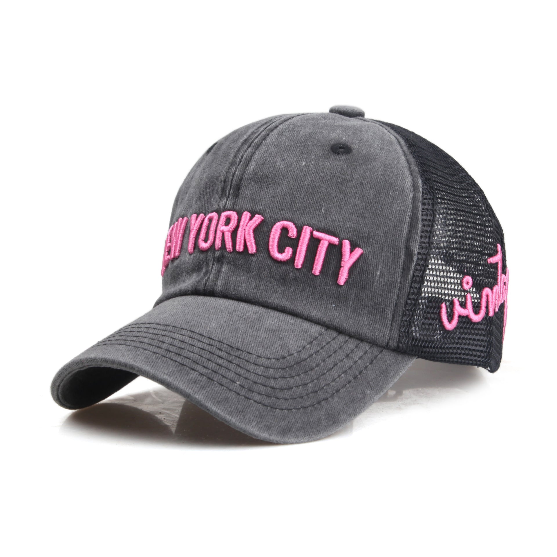 Wholesale Letter NEW YORK Embroidered Washed Baseball Cap