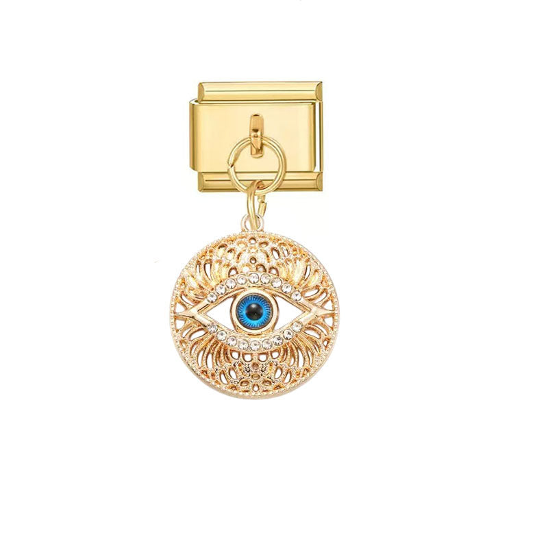 Wholesale Evil Eye Pendants – Alloy with electroplated finish;  DIY jewelry accessories suitable for everyday wear or as gifts