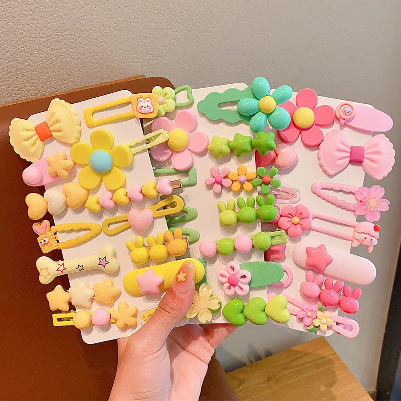 Wholesale Children's Fringe Hair Finishing Artifact Girl's Macaron Color Flower Hairpin