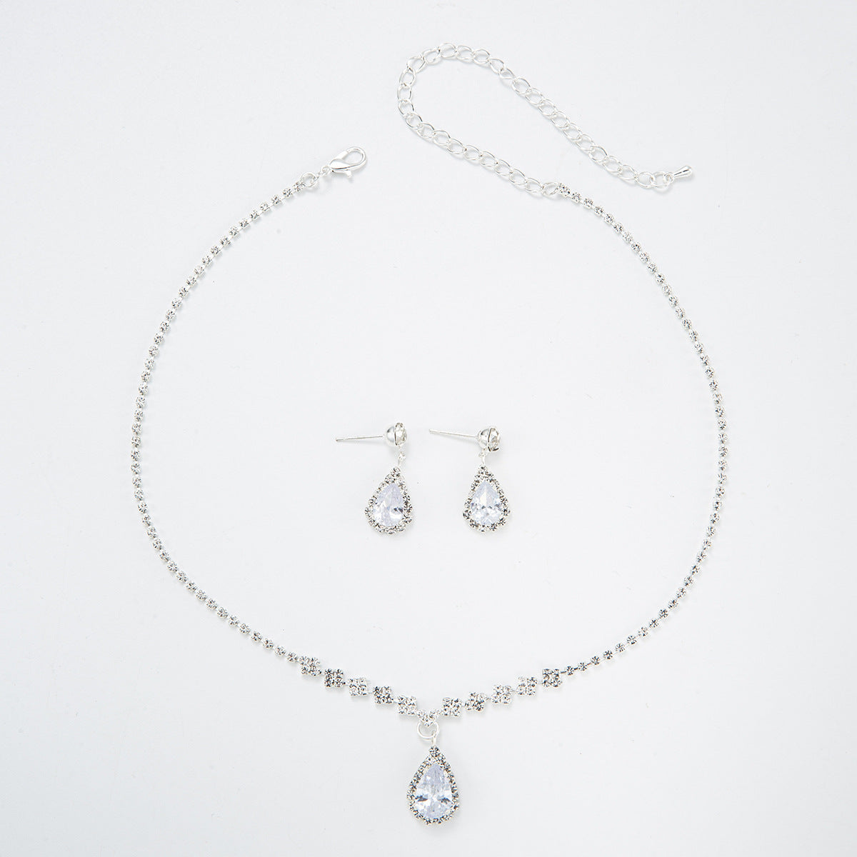 Wholesale Diamond Zircon Necklace Earring Set