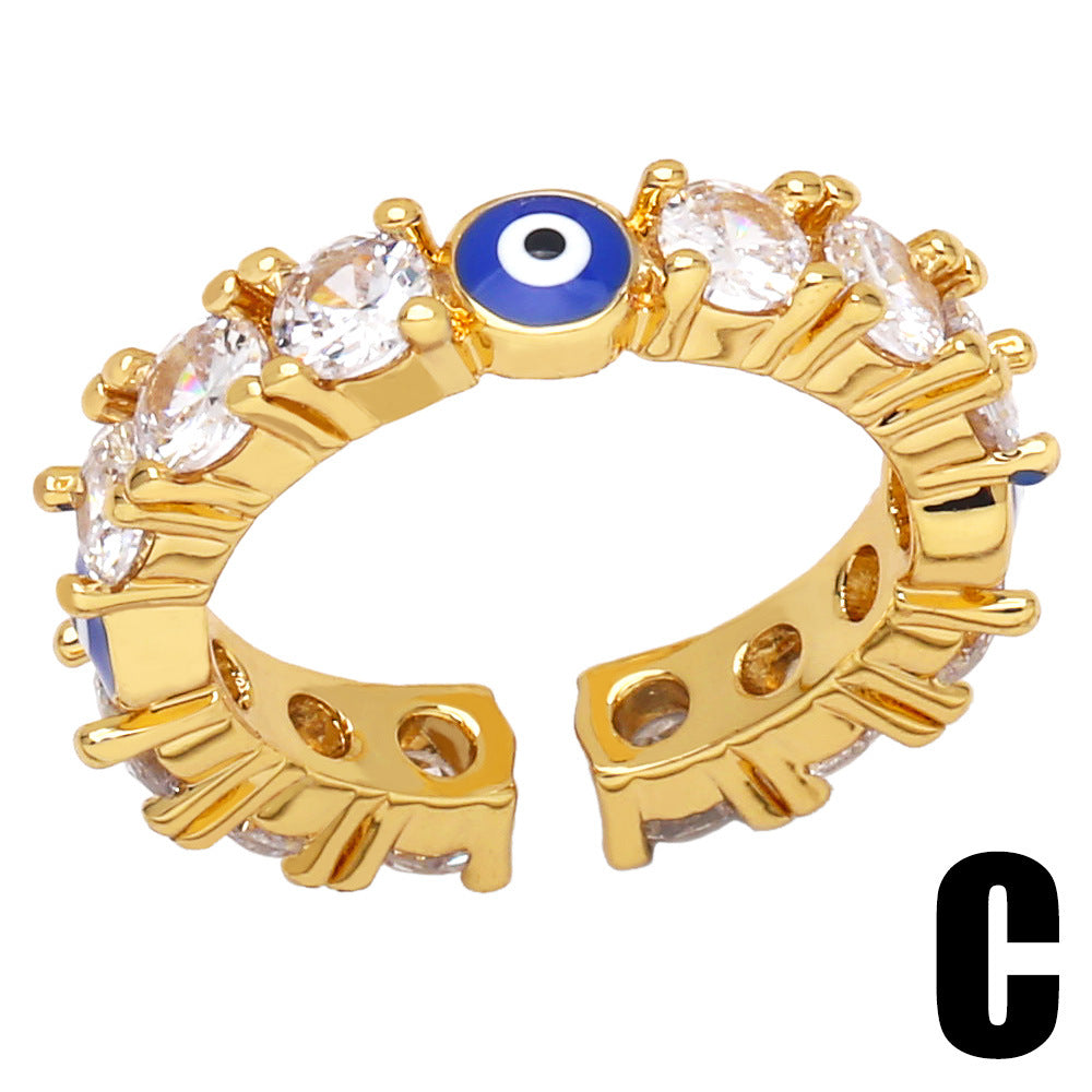 Wholesale Evil Eye Zirconia Open Ring