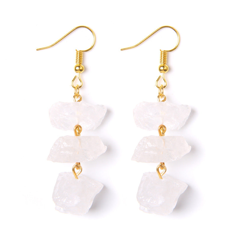 Wholesale Natural Stone Raw Stone Crushed Stone Earrings ACC-ES-GEB001